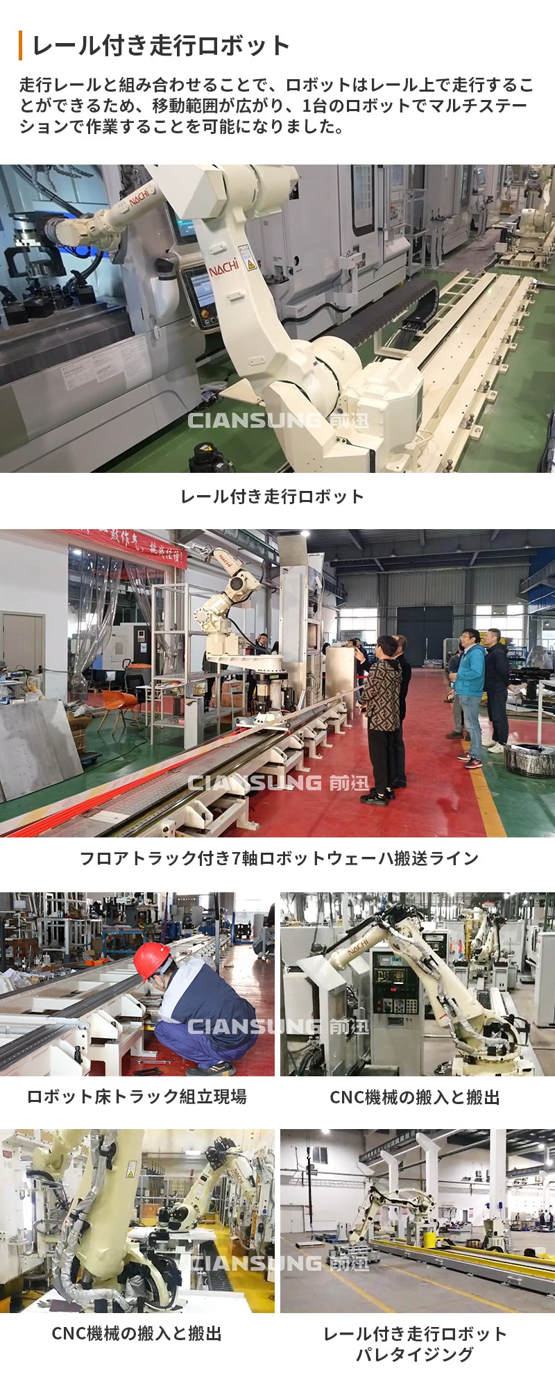 レール付き走行ロボット